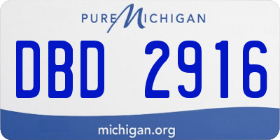 MI license plate DBD2916