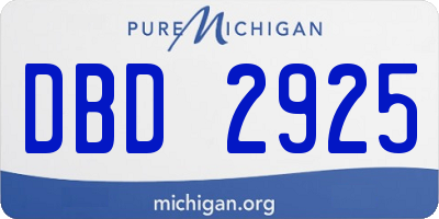 MI license plate DBD2925