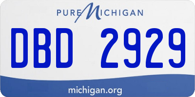 MI license plate DBD2929