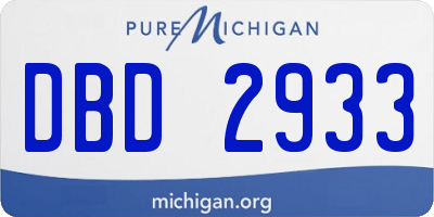 MI license plate DBD2933