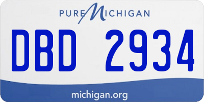 MI license plate DBD2934