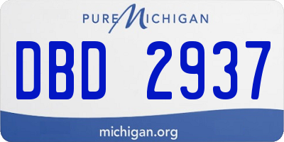 MI license plate DBD2937