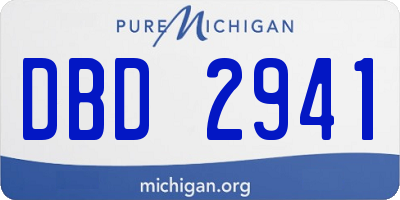 MI license plate DBD2941