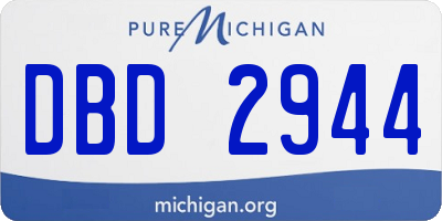 MI license plate DBD2944