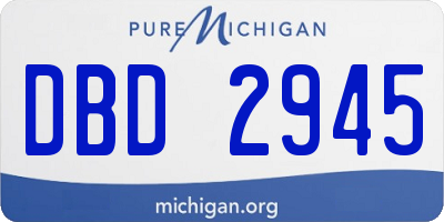 MI license plate DBD2945