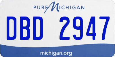 MI license plate DBD2947