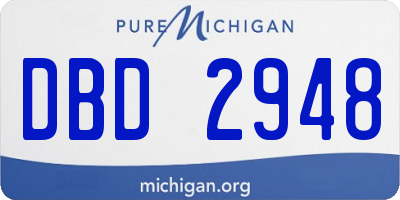 MI license plate DBD2948