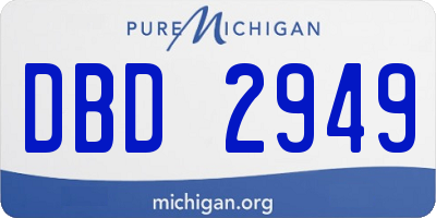 MI license plate DBD2949