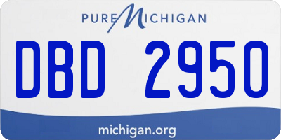 MI license plate DBD2950