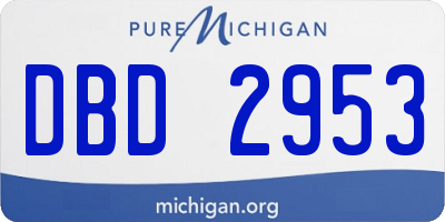 MI license plate DBD2953