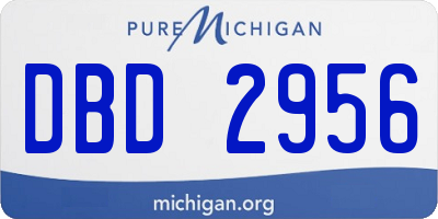 MI license plate DBD2956