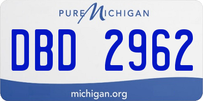 MI license plate DBD2962