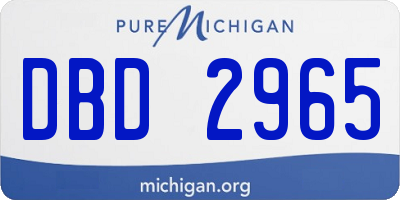 MI license plate DBD2965