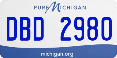 MI license plate DBD2980