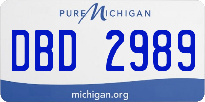 MI license plate DBD2989