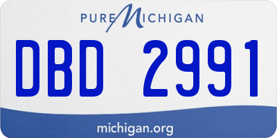 MI license plate DBD2991