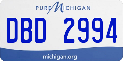 MI license plate DBD2994