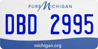 MI license plate DBD2995