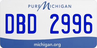 MI license plate DBD2996