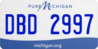 MI license plate DBD2997