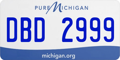 MI license plate DBD2999