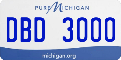 MI license plate DBD3000