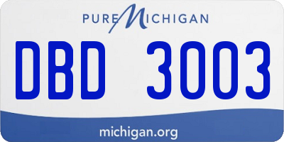 MI license plate DBD3003