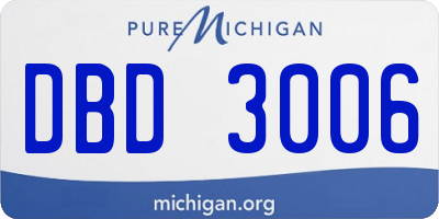 MI license plate DBD3006