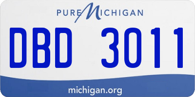 MI license plate DBD3011