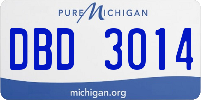MI license plate DBD3014