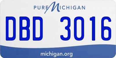 MI license plate DBD3016