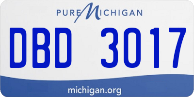 MI license plate DBD3017