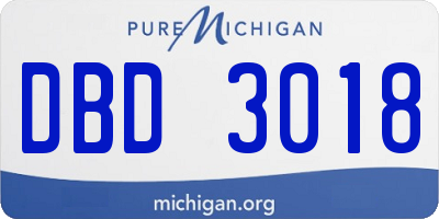 MI license plate DBD3018