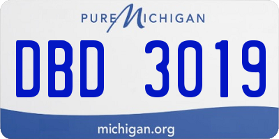 MI license plate DBD3019