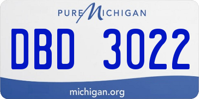 MI license plate DBD3022