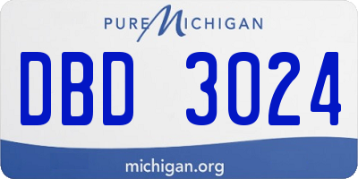 MI license plate DBD3024