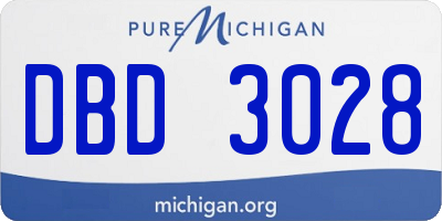 MI license plate DBD3028