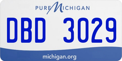MI license plate DBD3029