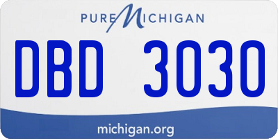 MI license plate DBD3030