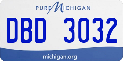 MI license plate DBD3032