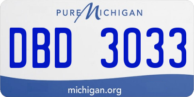 MI license plate DBD3033