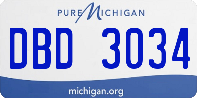 MI license plate DBD3034