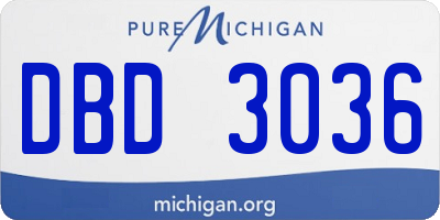 MI license plate DBD3036