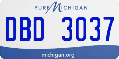 MI license plate DBD3037