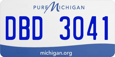 MI license plate DBD3041