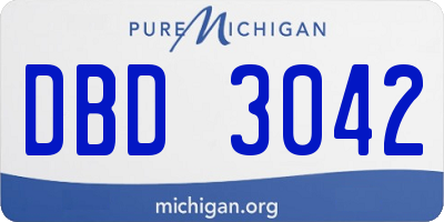 MI license plate DBD3042