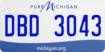 MI license plate DBD3043
