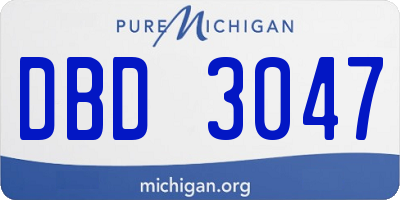 MI license plate DBD3047