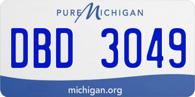 MI license plate DBD3049