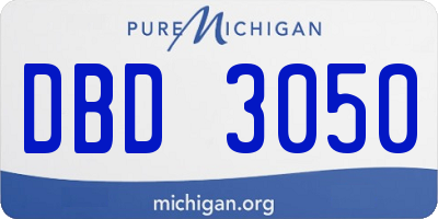 MI license plate DBD3050